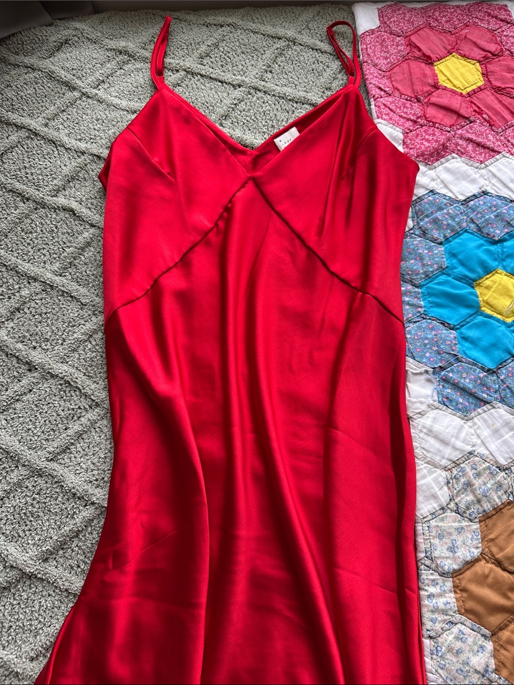 a new day Red Satin V-Neck Slip Cami
